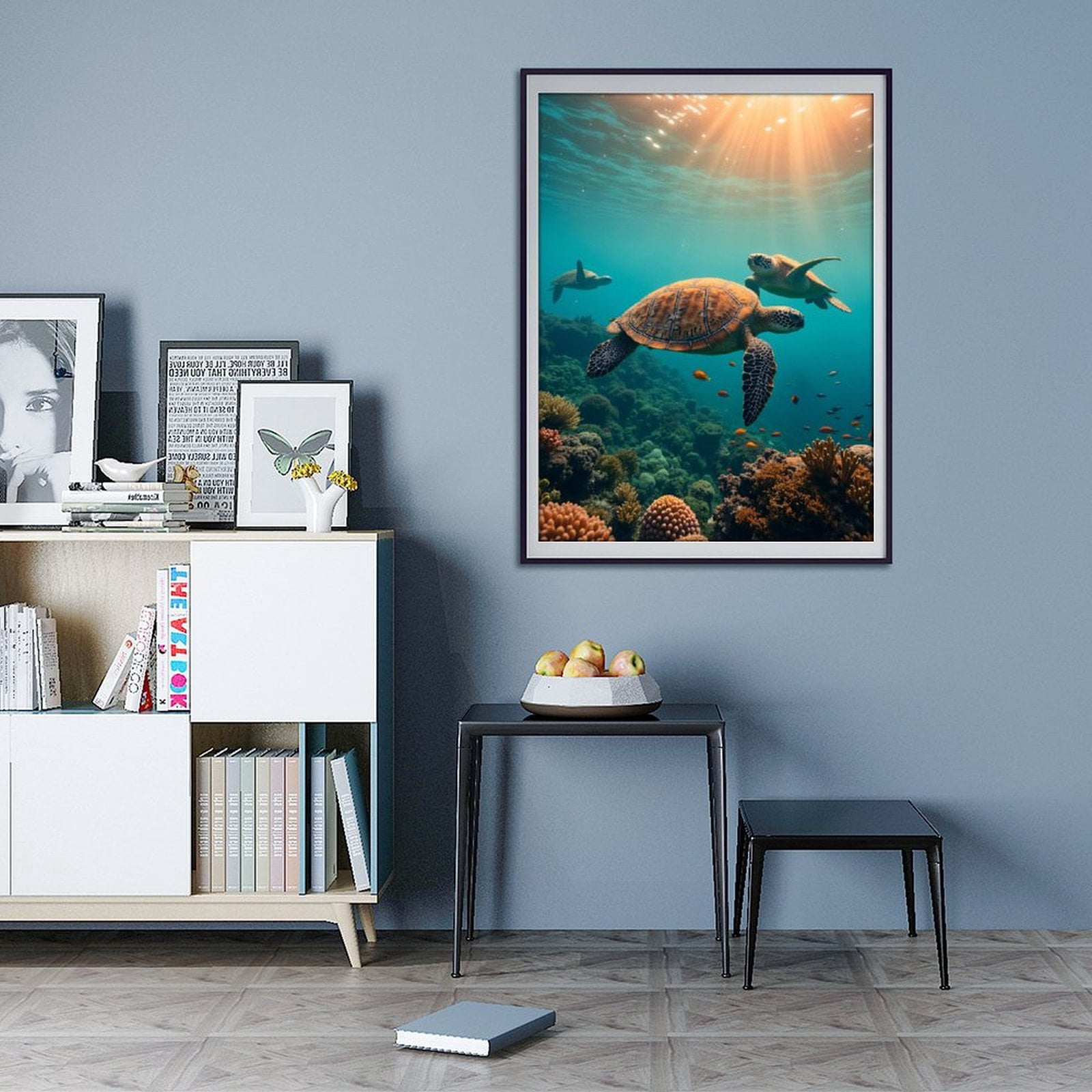 Diamond Art Kit for Adults, Sea Turtles Swimming Coral Reef Sunlight Diamond Painting for Adults Beginners, DIY Diamond Art Painting Kits, 5D Diamond Painting Crafts for Home Decor 12x16 Frameless