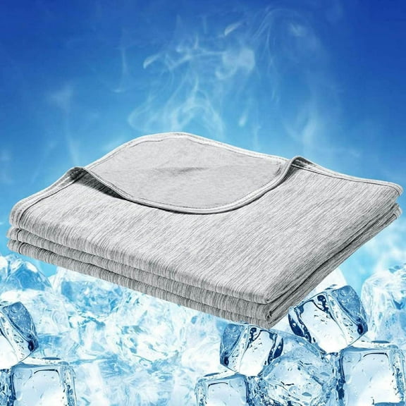 Cooling Blanket Keep Cool in Hot Summer, Summer Ice Silk Cold Blanket Adults Sleepin Breathable Comfortable All-Season-Blue