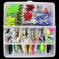 thumbnail image 4 of 101PCS Fishing Lures Tackle Mixed Hard Baits Soft Baits Popper Crankbait VIB Topwater Fishing Lures Hooks Fishing Accessories Kit Set with Storage Box, 4 of 7