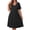 Black, variant on WellSize Plus size Dresses For Women Floral Casual V Neck Short Sleeve Sundresses Midi Summer Dress with Pockets