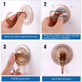 thumbnail image 3 of Colgador de corona reutilizable transparente con cerradura de llave, ganchos de ducha para ventanas de pared al vacío de alta resistencia (4) MFZFUKR DCF6, 3 of 6