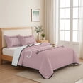 thumbnail image 5 of Twin XL Quilt Set 68''x98'', Pink Lightweight Summer Bedspread Coverlet Set with 2 Pillow Shams, She Leaves A Little SPARKLE Wherever She Goes Breathable All Season Quilt Bedding for Dorm/Guest Room, 5 of 9