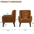 thumbnail image 2 of UIXE Accent Chair Velvet Upholstered Armchair for Living Room Elegant Tufted Chair, Orange, 2 of 7