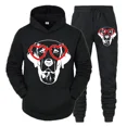 thumbnail image 2 of Conjunto de dos piezas con estampado de perro divertido y gafas de corazón para hombre, sudadera de manga larga a la moda de otoño y pantalones deportivos con cordón, 2 of 4