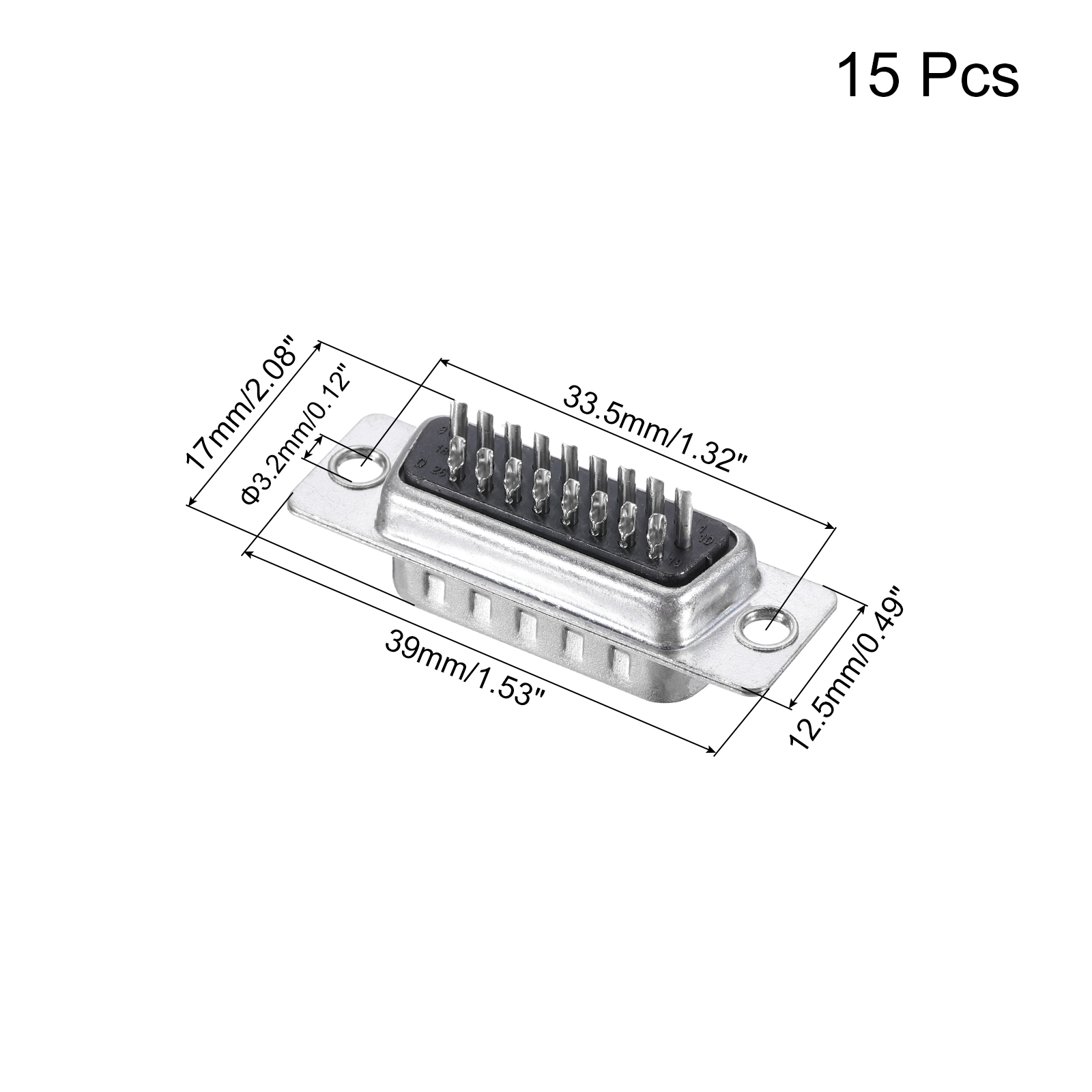 Uxcell D-sub Connector DB26 Male Socket 26-pin 3-Row Serial Port