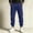 Navy, variant on Bnwani Men Pants, Casual Multi Pocket Drawstring Elastic Waist Solid Color Sports Pants