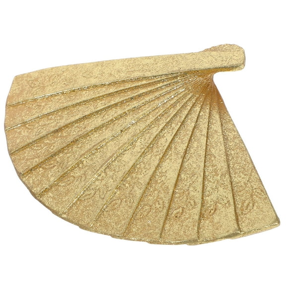 SEWCHICS Craft Fan Ornament Golden Resin Living 1Set 5.0x3.5x0.6in