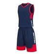 thumbnail image 4 of HAOTAGS 2Pcs Boys Basketball Jersey Set(4-16), Youth Lightweight Basketball Tank Top and Track Shorts Dark Blue, 4 of 7