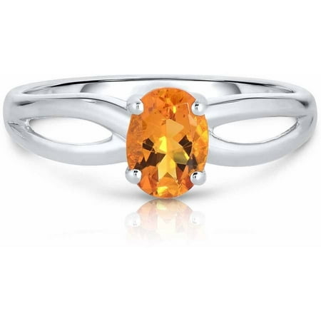 Genuine Citrine 10kt White Gold Ring