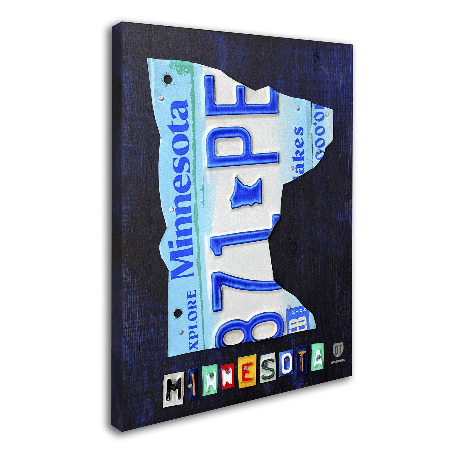 Trademark Fine Art 'Minnesota License Plate Map' Canvas Art by Design Turnpike