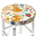 thumbnail image 3 of Gukieu Whimsical Fox Floral Garden Print Round Chair Cover, Dust-proof and Non-slip Bar Chair Protective Cover, Suitable for Bars, Restaurants, Offices-14 inch, 3 of 7