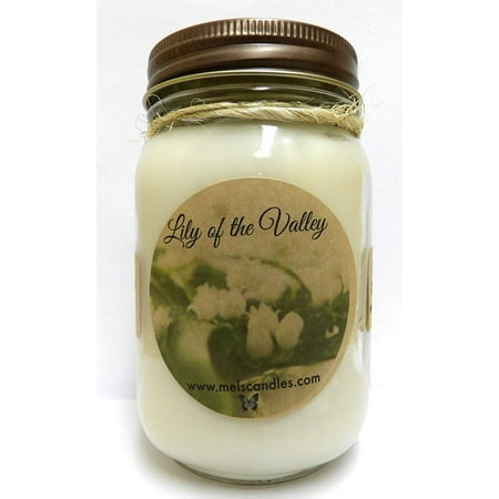 - Mels Candles Lily of the Valley Country Jar 16oz All Natural Soy Candle Approximate Burn Time 144 Hours