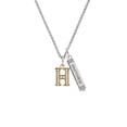 thumbnail image 2 of Delight Jewelry Goldtone Crystal Initial - H - Silvertone Mother Daughter Bar Charm Necklace, 23", 2 of 4