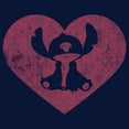 thumbnail image 2 of Boy's Lilo & Stitch Valentine's Day Heart Distressed  Graphic Tee Navy Blue Small, 2 of 4
