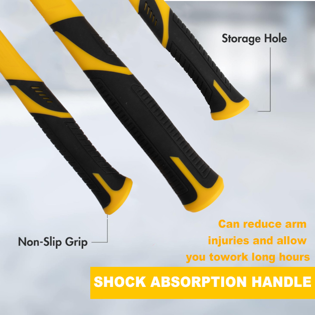 5-Piece forge/Polish Steel Head, Fiberglass Handle Set - 32oz Rubber Mallet | 16oz Claw & Ball-Peen Hammers | 3lb Sledge | 22oz Double-Faced Mallet