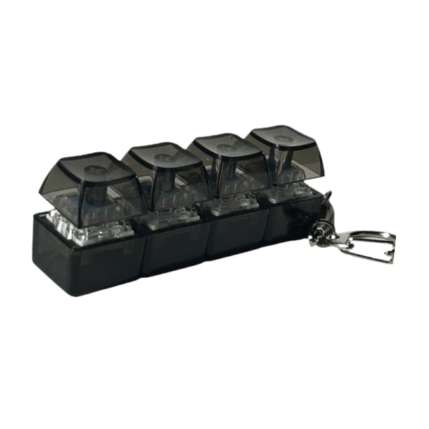 Llavero con teclado de 4 teclas, juguete antiestrés con clic, cubo multifuncional. negro