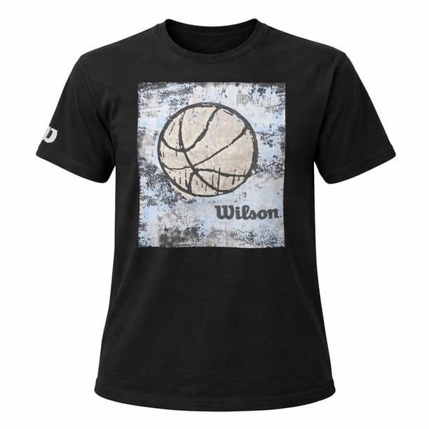 Playera Deportiva Wilson para Hombre Manga Corta Estampada Color Negro Talla M