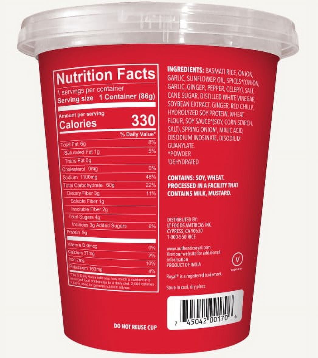 (3 pack) Royal Szechuan Rice Microwaveable Cup 3.0oz, spoon included