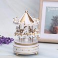 thumbnail image 2 of Caja de música con carrusel GIF para niños navideños (blanca), caja de música de madera con carrusel, caja de música octogonal, regalos de cumpleaños, regalos de Navidad, accesorios ER, 2 of 5
