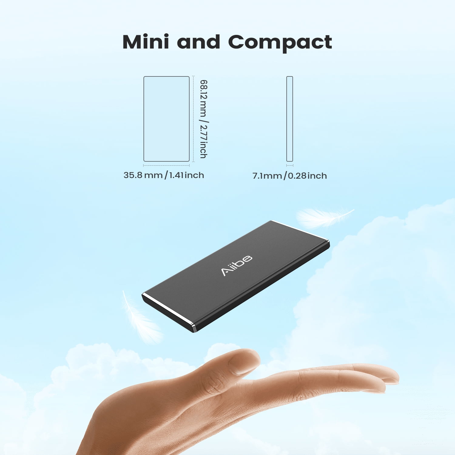Mini Portable SSD 250GB External Mobile Solid State Drive USB 3.1 Ultra-Slim Hard Drive for Laptop PC
