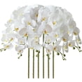 thumbnail image 1 of Flores artificiales de Phalaenopsis 37 pulgadas 6 piezas orquídea decoración hogar blanco MENGJIAQI, 1 of 6