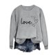 thumbnail image 1 of Sudadera Penkiiy Valentine para mujer: lindas camisetas del día de San Valentín Love Heart Graphic Print Suéter de manga larga Tops S Gray, 1 of 5