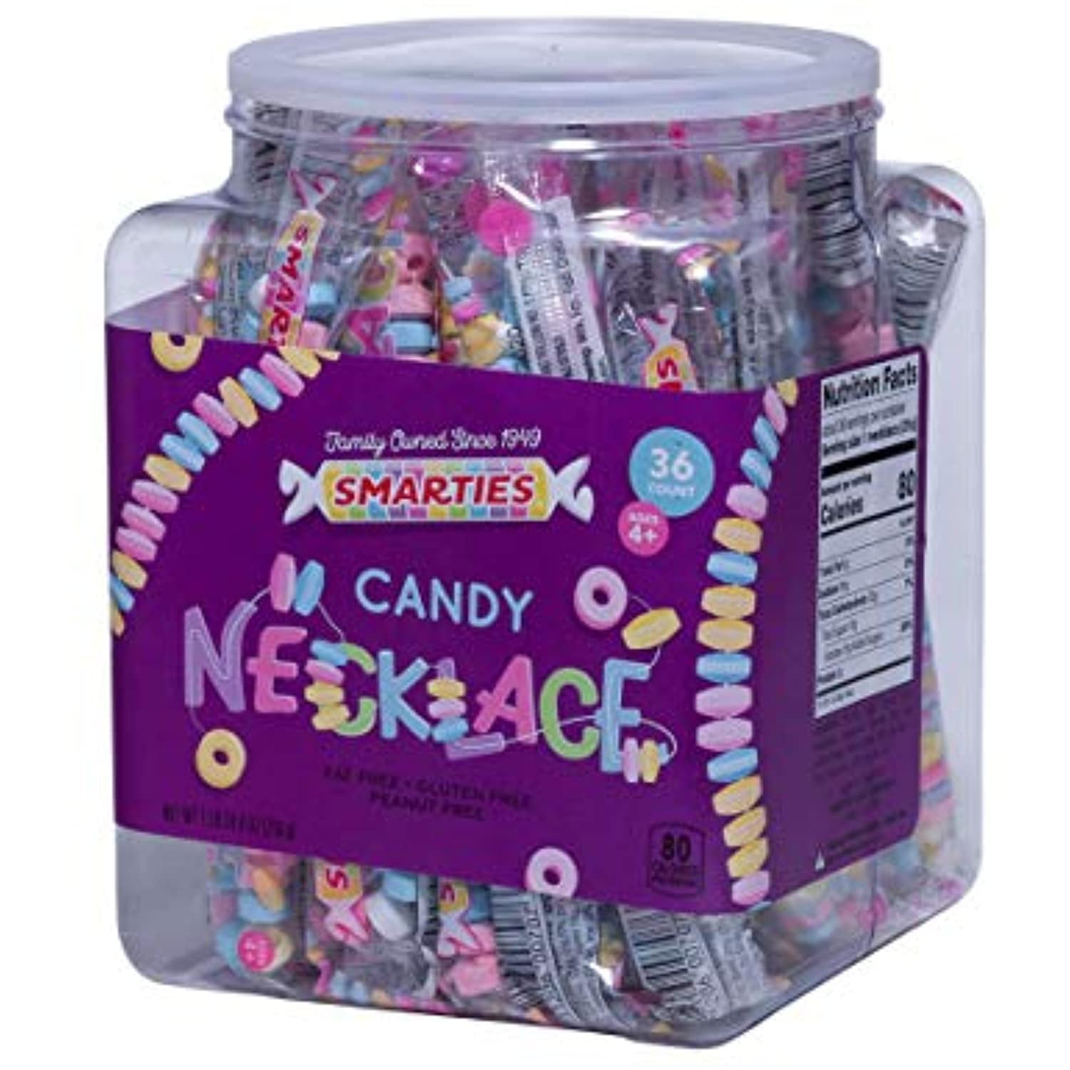 Smarties Candy Necklace, 36 Count Tub