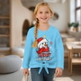 thumbnail image 4 of Xixirimido Blue Snowman Christmas Pattern Girls Casual Long Sleeve Shirts Knot Tie-hem Tunic Tops Crewneck Tees Blouses Girls Fashion Clothes, Size 7-8, 4 of 7