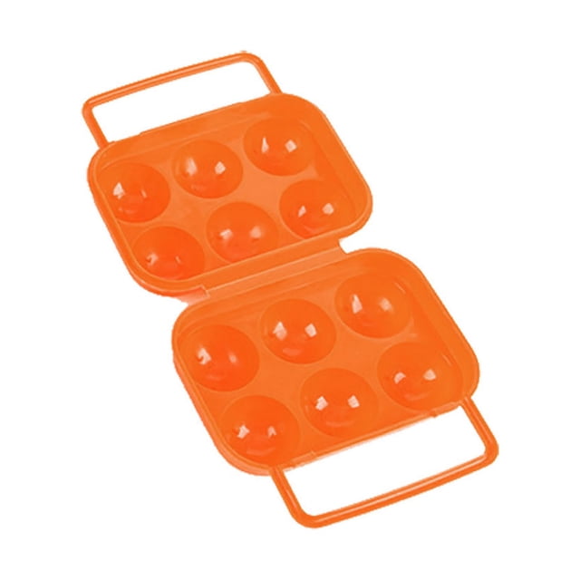 Hbdhejl Portable 6 Eggs Plastic Container Holder Folding Egg Storage Box Handle Case
