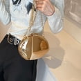 thumbnail image 4 of Jiibva Women's Reflective Oval Clutch with Shoulder Chain - Small Metal Crossbody Bag for Party, Wedding, Cocktail, Prom, 4 of 7