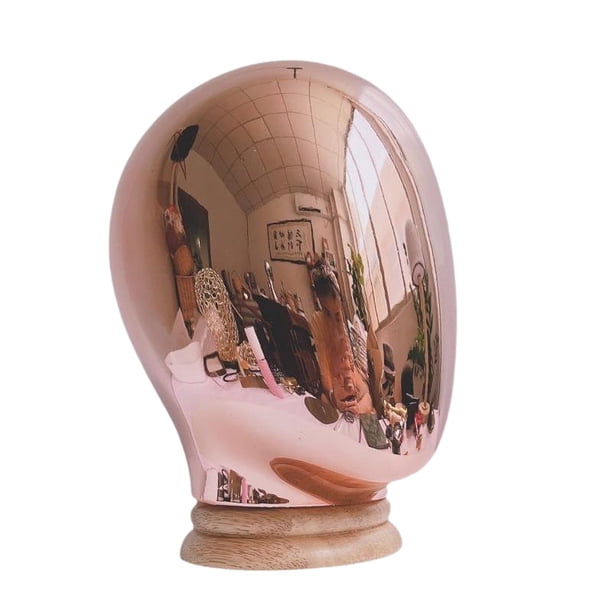 Estante de almacenamiento de gorras de cabeza de maniquí estable con soporte de madera Soporte de sombreros de mesa para Oro rosa
