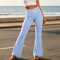 thumbnail image 6 of Mifsaly Flare Leggings for Women Plaid High Waisted Tummy Control Pants Classic Trendy Breathable Packable Workout Gym Yoga Pant, 6 of 7
