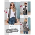 thumbnail image 3 of ZXSXSY Women Open Front Solid Color Sleeveless Fleece Hooded Vest Cardigans, 3 of 6