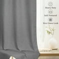thumbnail image 4 of 100% Blackout Curtains 2 Panels Set, 52" Back Tab/Rod Pocket with Machine Washable Linen Textured Blackout Drape for Bedroom, Curtains,Dark Grey, 4 of 6