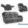 thumbnail image 5 of Merluxy Recliner Couch, Reclining Sectional Sofa with Cup Holders, Comfy Reclining Couch with Dual Wingback, 2 Piece Recliner Sofas for Living Room(Grey), 5 of 5