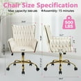 thumbnail image 2 of CLATINA Modern Velvet Comfy Make Up Vanity Chair, Cute Girl Armchair with Gold Base and Wheels, Heavy Duty High Back Ergonomic Swivel Desk Chair for Home Office Bedroom Dressing Living Room, White, 2 of 6