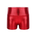 thumbnail image 5 of Doomiva Kids Girls Long Sleeve Shiny Gymnastic Dance Leotard Bodysuit Jumpsuit with Metallic Shorts Set Activewear Red 6, 5 of 7