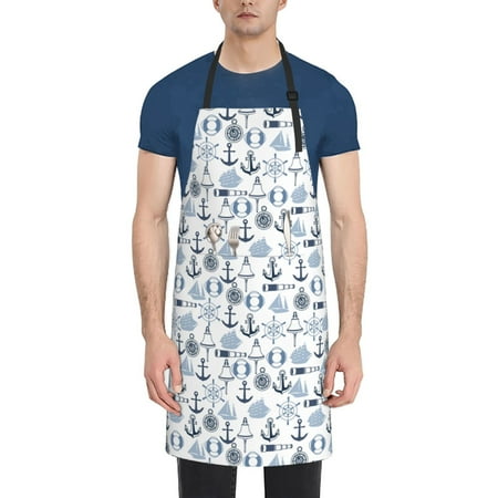 

Naloa Dock Rudder Apron Kitchen Aprons with Pockets for Women Men Chef
