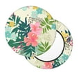 thumbnail image 2 of Balery Tropical Flowers Velvet Round Bar Chair Cushion Cover Adjustable, Protects From Scratches And Stains, Soft & Washable Ideal For Wooden And Metal Stools - 13 Inch, 2 of 7