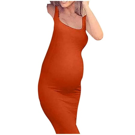 

Frostluinai Maternity Dress For Photoshoot Summer Savings Clearances Maternity Sleeveless Tank Dresses Side Ruching Bodycon Dresses For Women 2022 Daily Wearing Or Baby Shower
