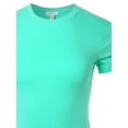 thumbnail image 4 of A2Y Women's Junior Fit Basic Solid Cotton Short Sleeve Crew Neck T Shirt Tee Tops Mint L, 4 of 5