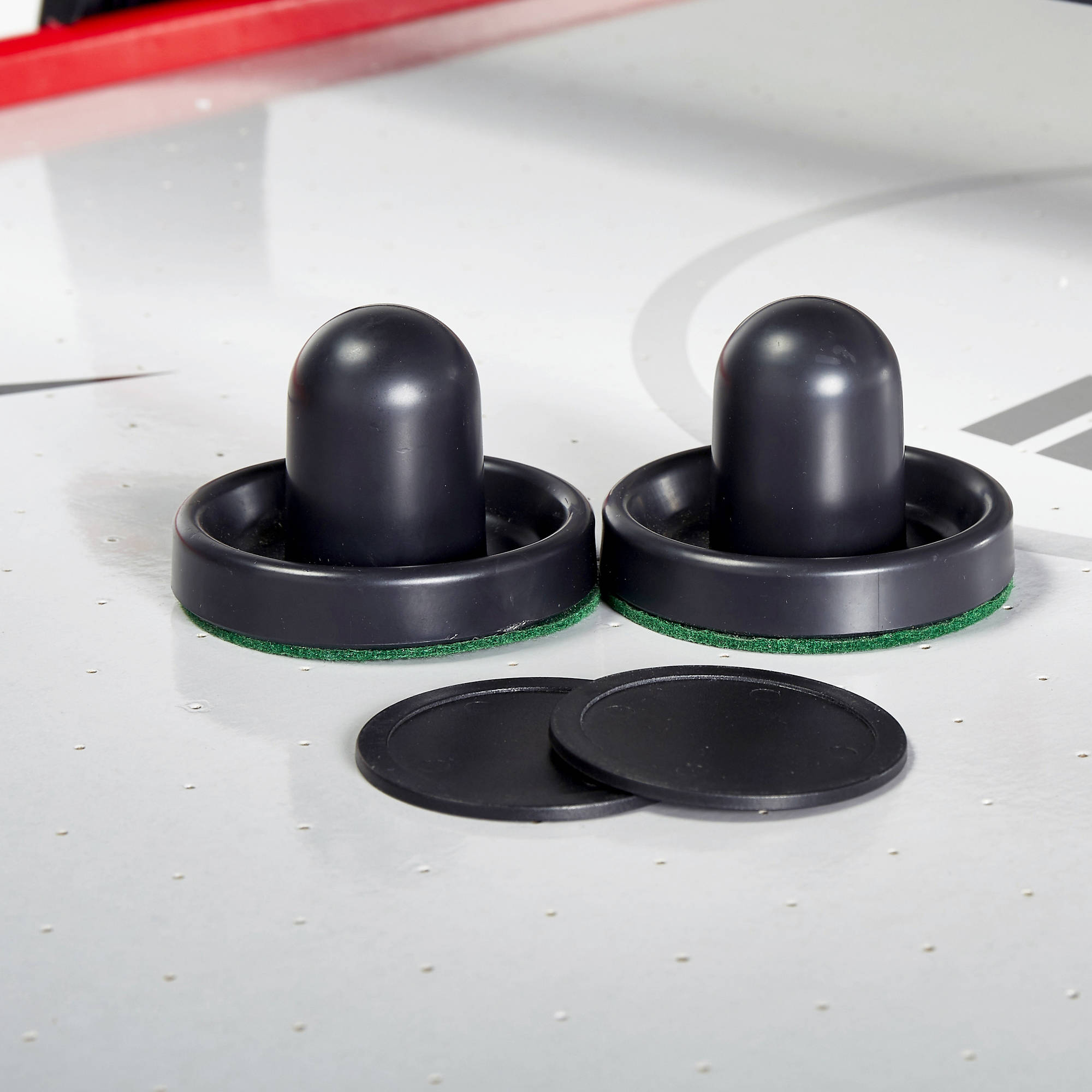 ESPN 60" Air Powered Hockey Table with Overhead Electronic Scorer, Accessories Included, Black/Red - image 8 of 8