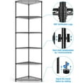 thumbnail image 3 of 6 Tier NSF Storage Rack, 600lbs Capacity Metal Pentagonal Corner Wire Shelving Units with Adjustable Feet for Balcony, Kitchen, Bathroom 72" H x 20" L x 20" W Black, 3 of 14