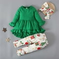 thumbnail image 2 of Kogui Christmas Dress Baby Girl Outfit Toddler Baby Girl Clothes Fall Winter Long Sleeve Sweatshirt and Pants Set Girls Cute Print Outfits 12 18 Months (Green,12-18 Months), 2 of 9