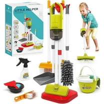 Toddler Cleaning Set - 14Pcs Kids Cleaning Toy Set with 2-in-1 Kids Vacuum That Really Works, Pretend Home Cleaning Play Set for Toddler Age 1-4, Christmas Birthday Gift for Girls Boys