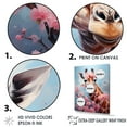 thumbnail image 3 of Designart "Giraffe Portrait: Cute And Floral I" Animals Giraffe Floater Framed Wall Decor, 3 of 5