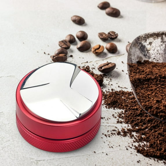 Coffee Distributor Tamper Adjustable Depth Hand Tamper Stainless Steel Espresso Leveler for Portafilter, Kitchen, Coffee Machine , 5.8cm Three Angled