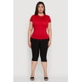 thumbnail image 3 of Womens Plus Size Seamless Textured Knit Crew Neck T-Shirt, 3 of 5