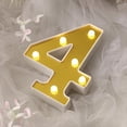 thumbnail image 2 of BalsaCircle 6" Gold 4 Marquee Warm White LED Lighted Sign Wedding Graduation Party Decorations, 2 of 8