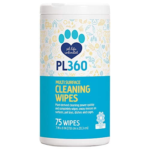 Lingettes Nettoyantes Sûres pour Animaux, Formule Nettoyante Multi-Surfaces Sans Parfum 75 Unités